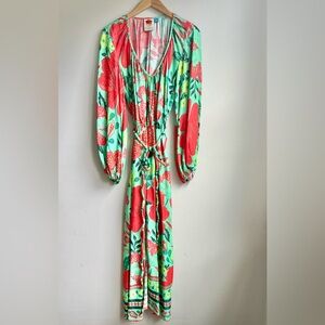 Farm Rio x Anthropologie Poppy Print Maxi Dress Size M